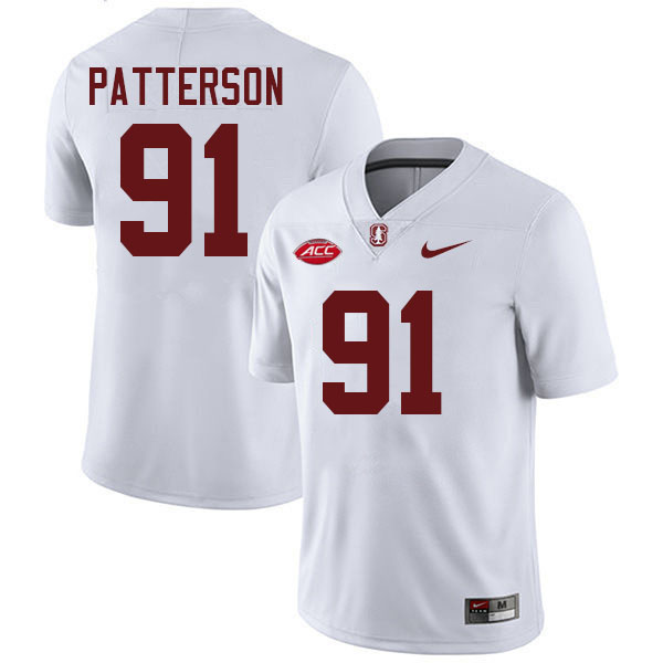 #91 Clay Patterson Stanford Cardinal College Football Jerseys Stitched-White #91 Clay Patterson Stanford Cardinal College Football Jerseys Stitched-White